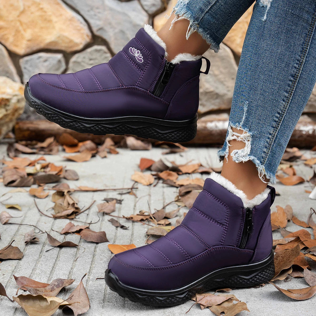 Loes | Warme enkelboots met antislip en elegante uitstraling