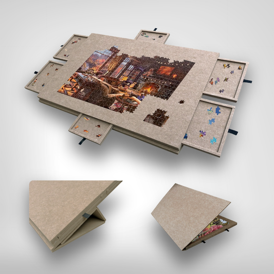 Ergo puzzelmap | Draagbaar Puzzelbord met 6 Lades, voor 1000 stukjes