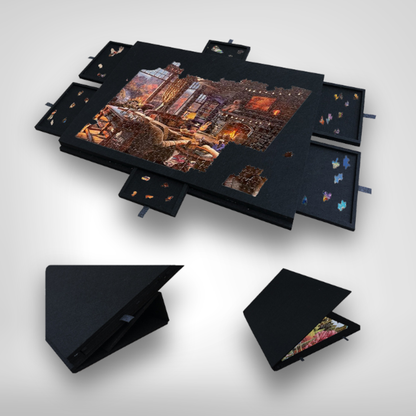 Ergo puzzelmap | Draagbaar Puzzelbord met 6 Lades, voor 1000 stukjes