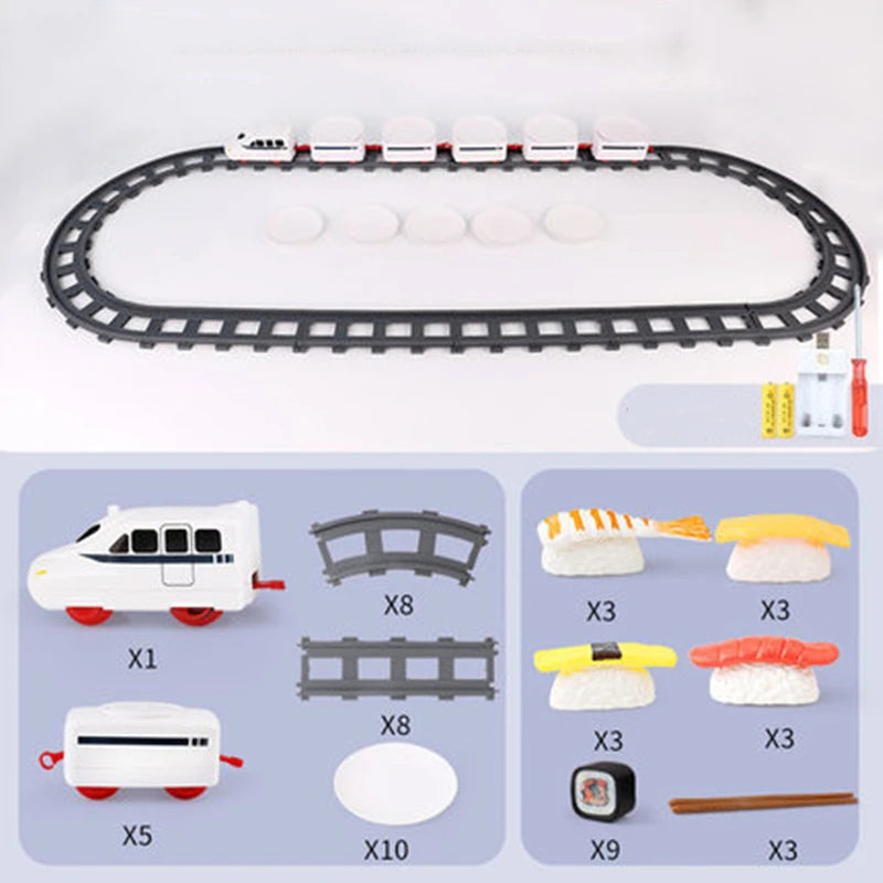 Groente, Sushi, Fruit, kerst of borrelhapjes trein