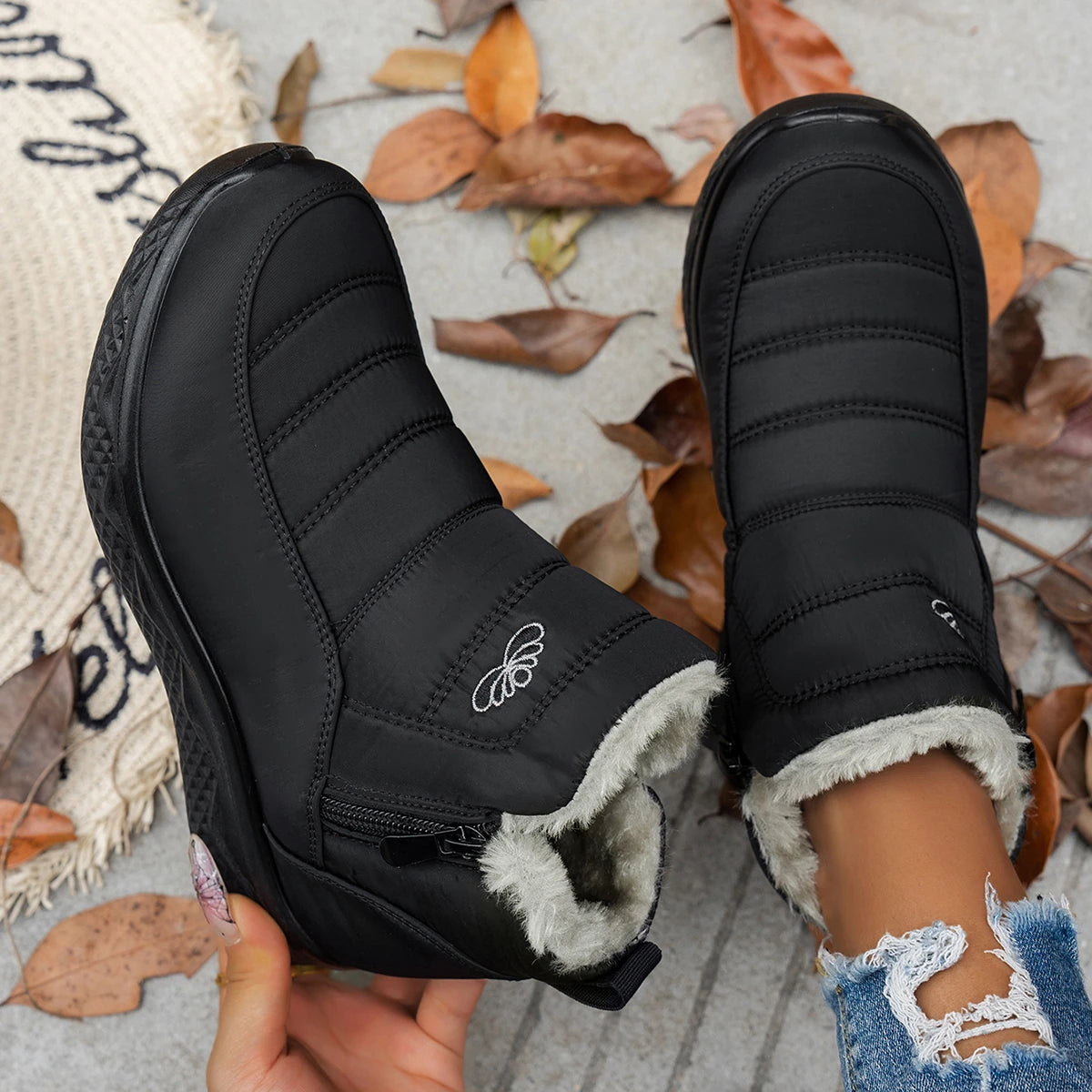 Loes | Warme enkelboots met antislip en elegante uitstraling